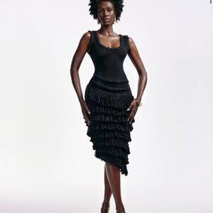 Hanifa Black Midi Dress